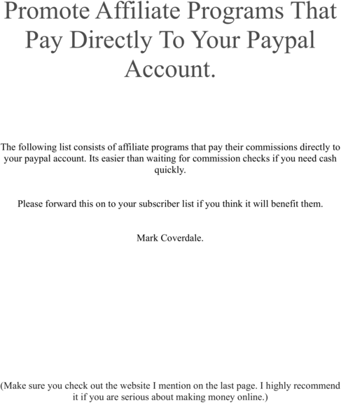 Product picture instant Paypal Affiliate Commissions