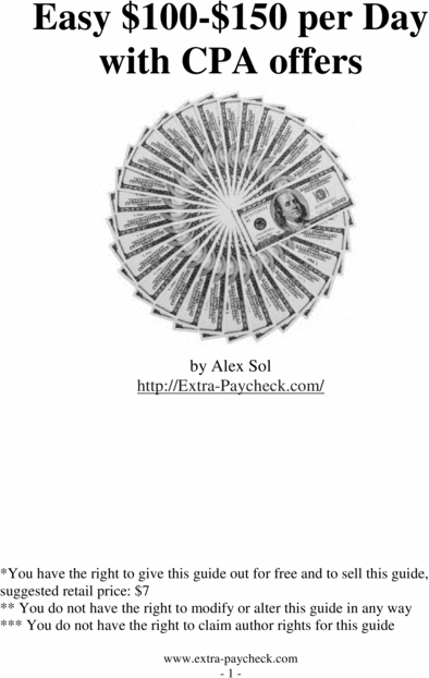 Product picture CPA Guide - Earn $100-$150 per Day with CPA offers